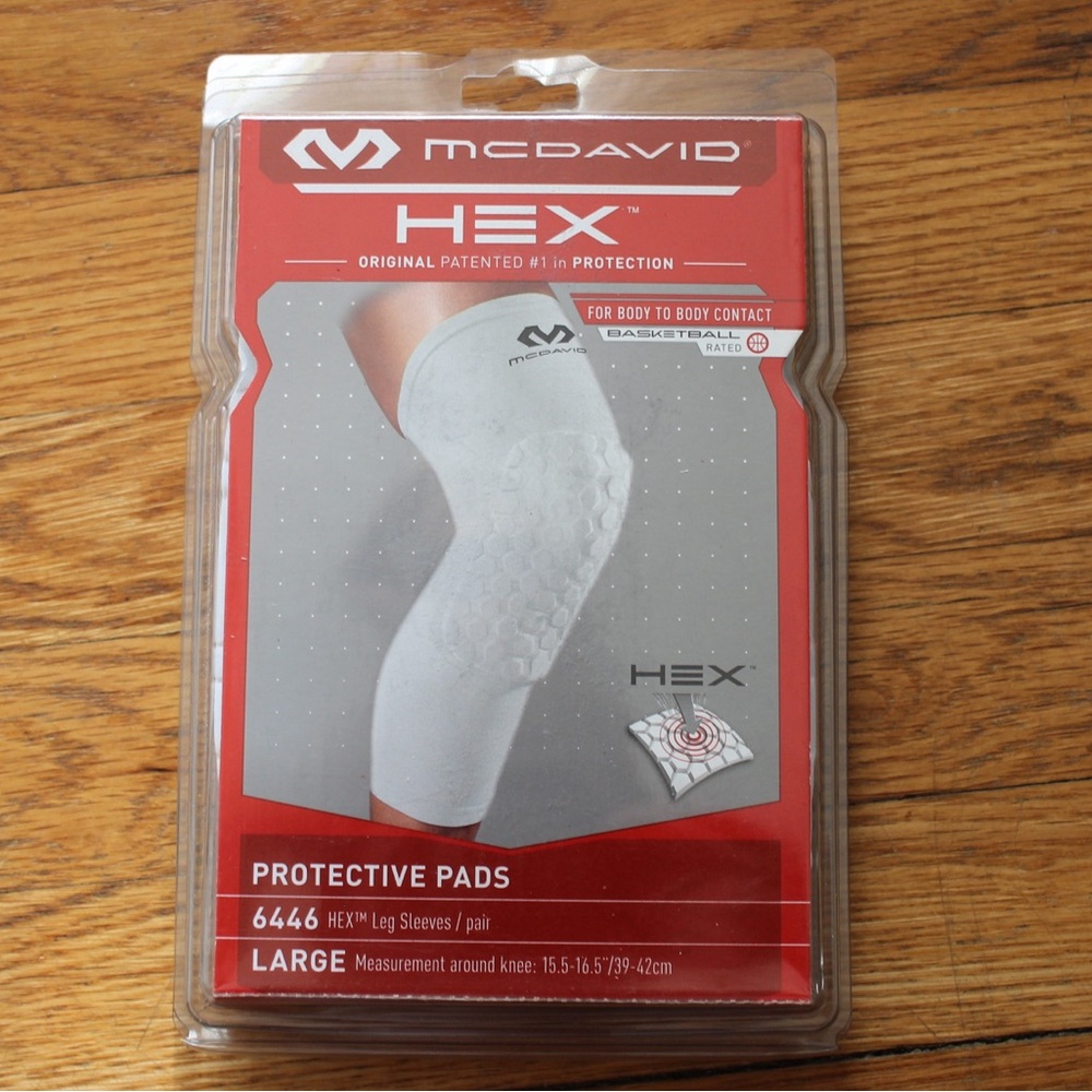 McDavid Hex Protective Knee Sleeves Pair Size Large
